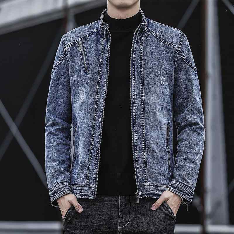 ジャケット 男性用 デニムジャケット コットン ブルゾン 秋冬 スリムフィット 韓国 カジュアル ブラック ブルー