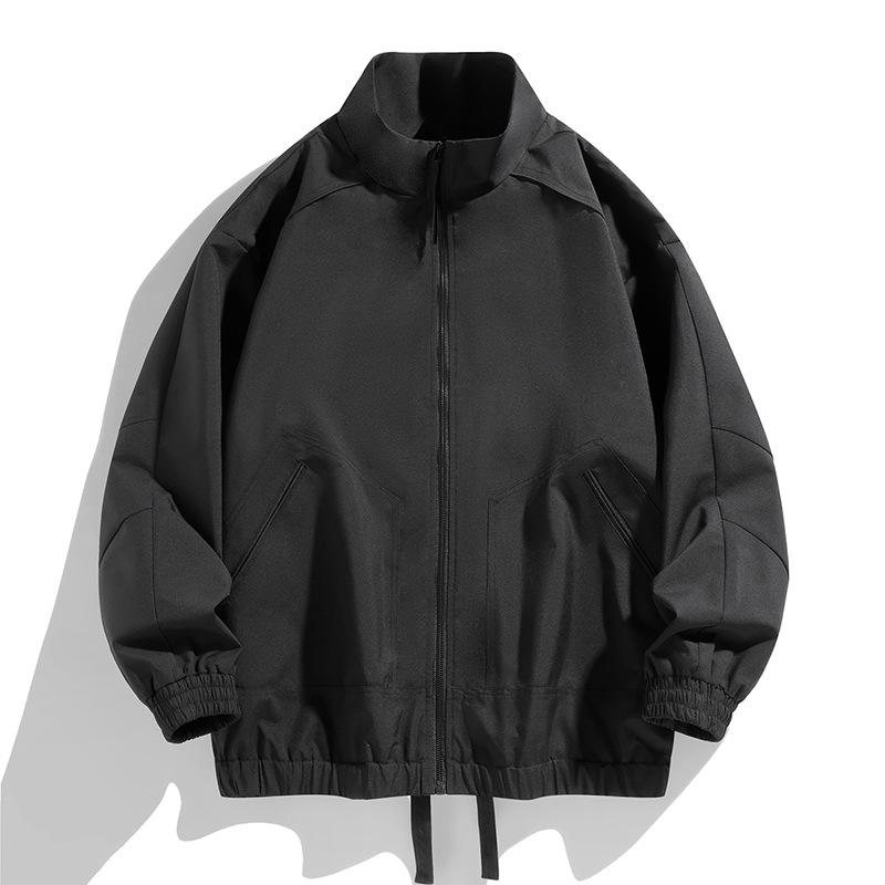 Outdoor Wear - ジャケット メンズ 男性用 春秋 アウター ブルゾン スタンドカラー 普段使い 伸縮性 ポリエステル 深灰 黒 カーキ ブラウン パープル グリーン
