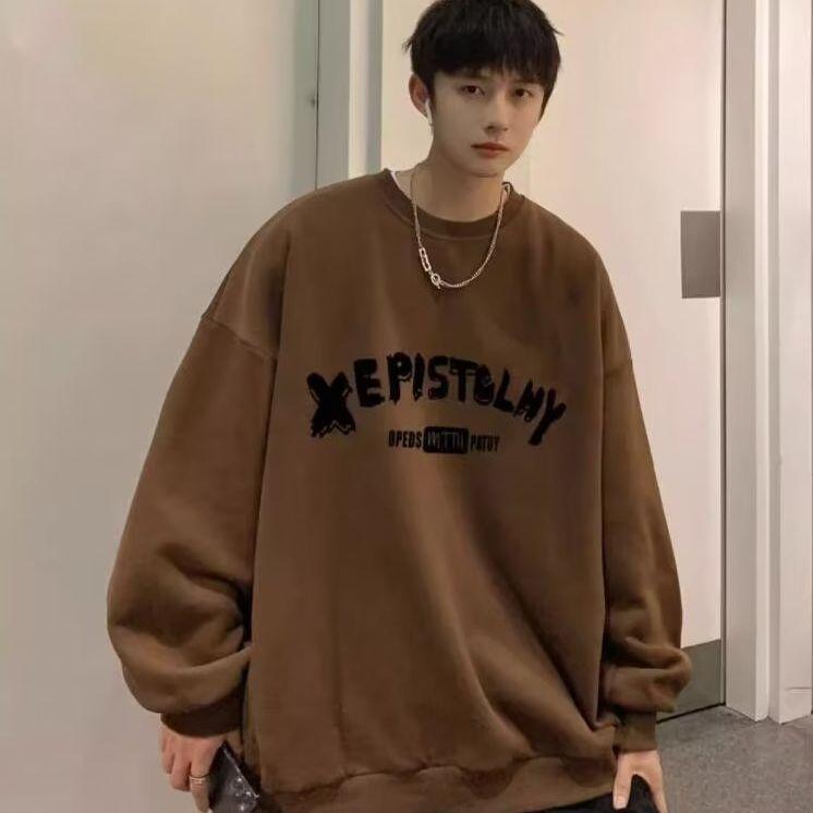 スウェット メンズ 秋冬 トップス トレーナー 長袖 プリント ゆったりサイズ ラフ カジュアル 普段使い..