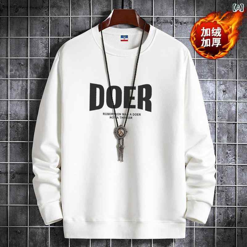 スウェット メンズ 男性用 プルオーバー 裏起毛 トップス 長袖 カットソー ゆったりサイズ 10代 20代 ポリエステル プリント カジュアルスタイル ホワイト ブラック イエロー ブルー