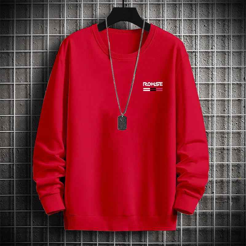 スウェット メンズ 薄手 長袖Tシャツ プルオーバー ラウンドネック 春秋 無地 ポリエステル スポーティー カジュアル 白 黒 赤 青 黄色 カーキ グレー