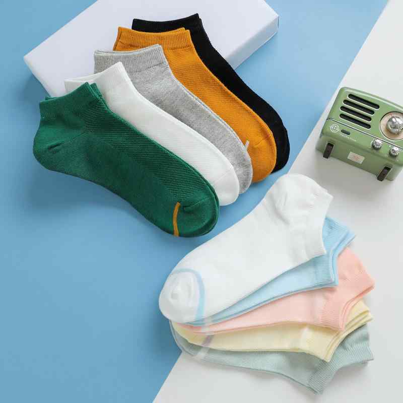 靴下 ソックス メンズ レディース 男女兼用 5足組 精梳綿 吸汗 防臭 通気性 無地 春夏秋冬・面料: 精梳棉・機能: 吸汗.防臭・柄: ストライプ.無地・適用性別: 中性・主な素材: 綿・筒丈: 短い・針数: 168N・適合シーズン: ...