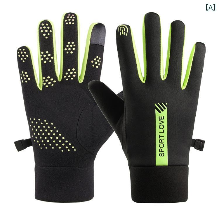 新型 秋冬 男女の アウトドア スポーツ 手袋は シリカゲルの 滑り止めの 保温と ベルベット タッチ パネルの 防風 手袋に 乗ります(4)