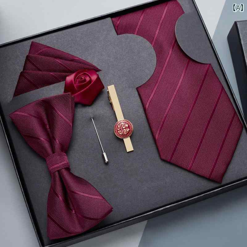 ネクタイ メンズ 紳士用 ネクタイピン セット フォーマル ビジネス プレゼント ギフト ボルドー 赤 ワインレッド(x2)