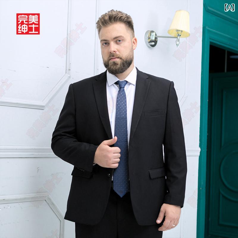 スーツ メンズ ビジネス フォーマル 職業着 セットアップ 豪華感 肩パッド 結婚式 礼服 カジュアル 春物 黒 ブラック S M L XL 2XL 3XL 4XL 5XL