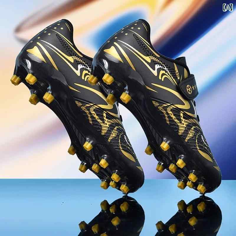 子供用 サッカー 男の子 AG ロング スパイク シューズ小 中学生 競技 トレーニング TF 折れ 脚お気にシンプルスタイル