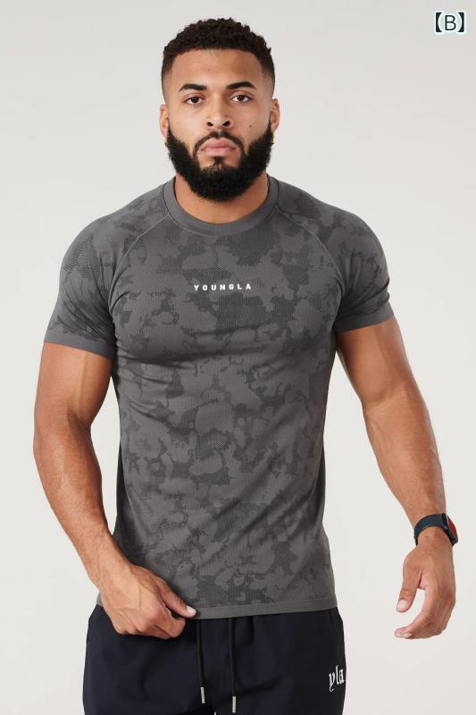 Tシャツ メンズ 男性用 迷彩 スポーツ トレーニングウェア ランニング フィットネ...