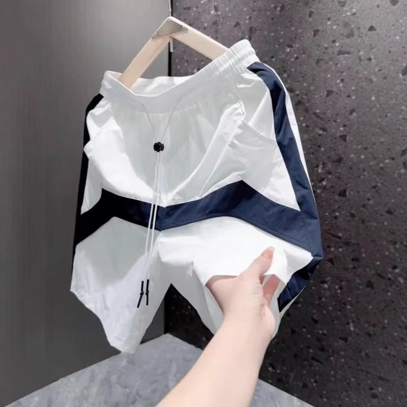 ハーフパンツ メンズ 男性用 スポーツ カジュアル 接触冷感 速乾 膝丈 短パン ルームウェア アウトドア 黒 白 切り替え