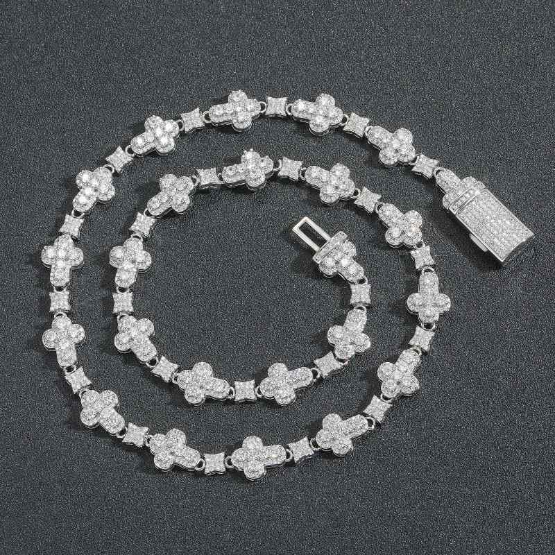 ネックレス メンズ レディース 10mm幅 ジルコニア クロス 十字架 モチーフ ヒップホップ ストリート スタイル 男女兼用 アクセサリー ゴールド シルバー