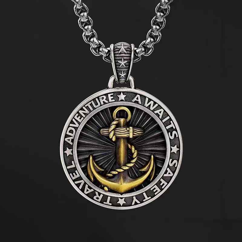 ネックレス メンズ レトロ コンパス ペンダント 60cm パール チェーン チタン鋼 ユニセックス アクセサリー ストリートスタイル・素材: 銅.チタン鋼・処理: 電気メッキ・デザイン: 星形.星空羅針盤・チェーン: パールチェーン・長さ...