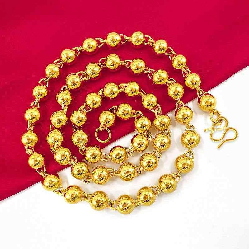 Other - ネックレス メンズ 鍍金 真鍮 光沢 玉 仏珠 チェーン 4mm 5mm 6mm 7mm 8mm 9mm 10mm 12mm 14mm 15mm 円珠 韓国 アクセサリー レトロ エスニック