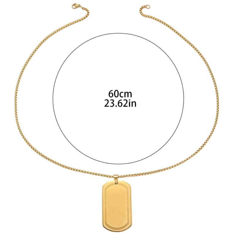 ネックレス メンズ 男性用 チタン鋼 アッラー モチーフ ペンダント ミリタリー IDタグ 幾何学模様 真空..