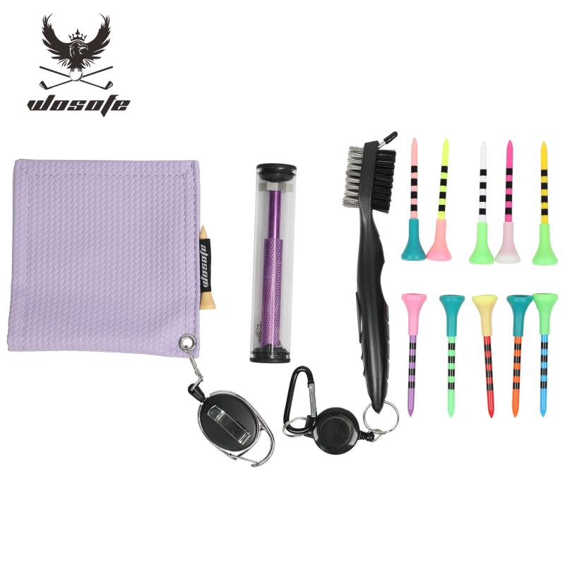 ゴルフグッズ ゴルフクラブ用タオル クリーニングブラシ 溝クリーナー ストライプ ゴルフティー セット..