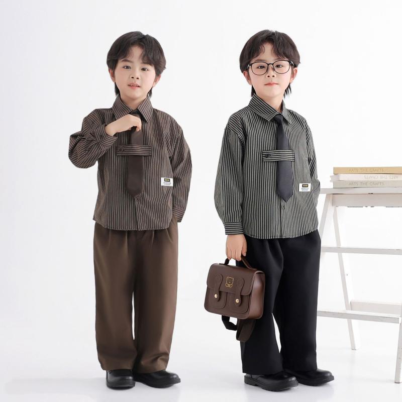 シャツ キッズ 男の子 ストライプ柄 長袖 春夏 秋 子供服 ボーイズ 発表会 演奏会 100cm 110cm 120cm 1..