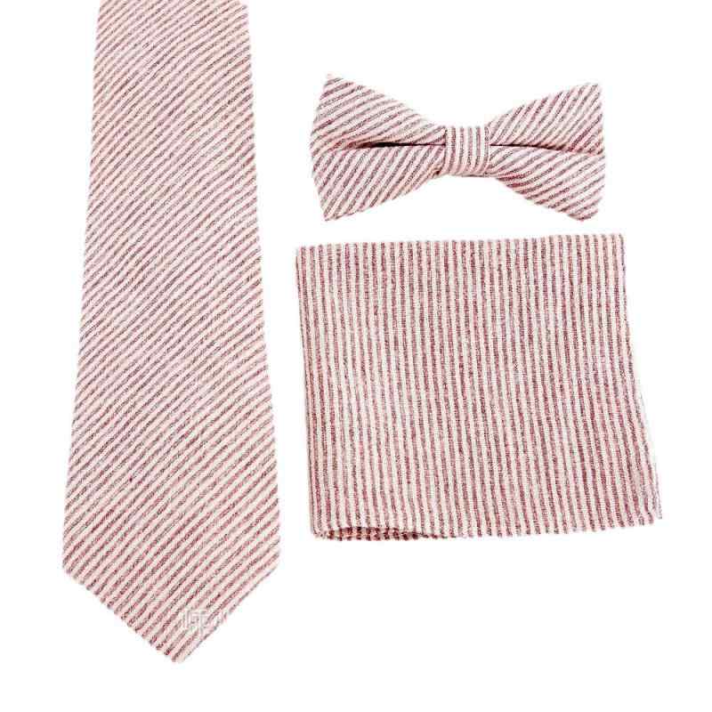 ネクタイ メンズ ビジネス 75cm ハンカチーフ ウール コットン リネン ストライプ柄 フォーマル 秋冬(x2)