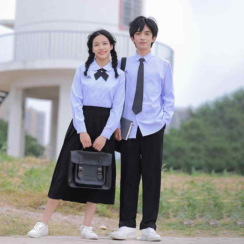 制服 レディース メンズ 長袖シャツ & スカートまたはパンツセット ポリエステル 中学校 高校 大学 イベント 合唱 学院風 フォーマル ブラック XS S M L XL 2XL 3XL 4XL 5XL 6XL(x2)