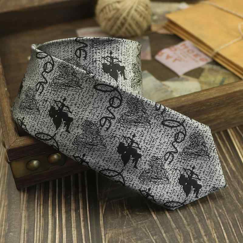 10個セットネクタイ メンズ 男性用 韓国 学生 細身 カジュアル 6CM キューピッド 個性的 桑蚕丝風 ブラック