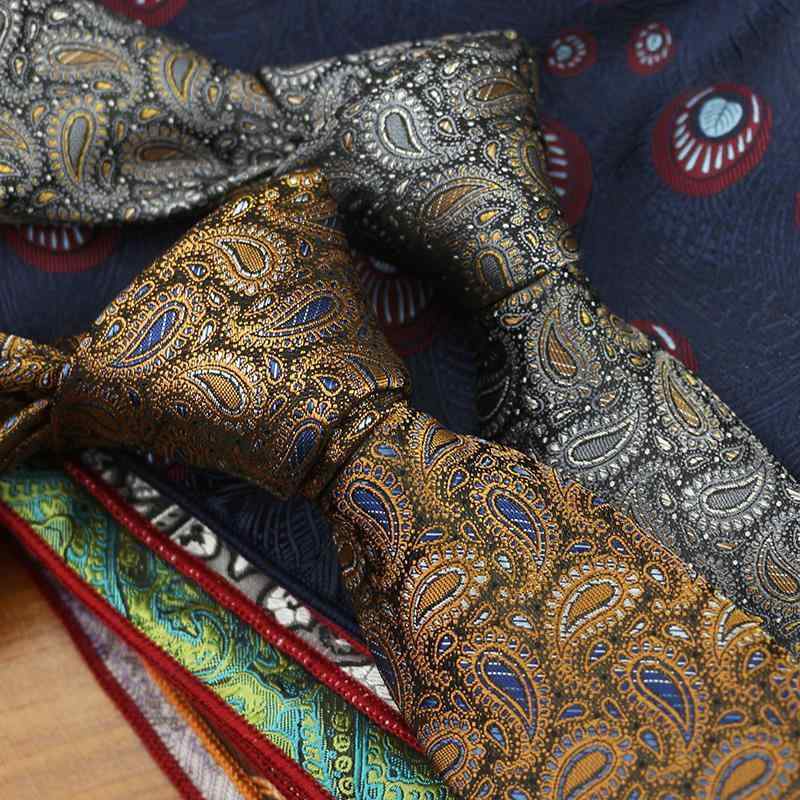 ネクタイ 男性用 女性用 韓国 カジュアル 学生 フォーマル ビジネス 6cm幅 ナロータイ ペイズリー柄 花柄 ゴールド ゴールド グレー シャンパン ブルー 青 ブラウン(x10)