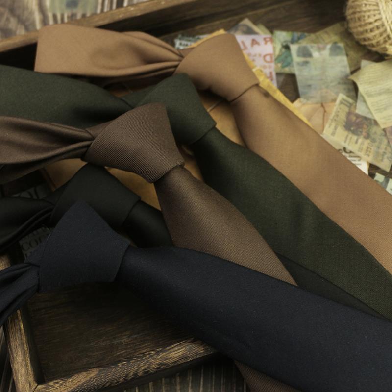 ネクタイ 男性用 韓国 6cm 混紡 無地 ビジネス フォーマル グレー 黒 コーヒー色 学生 職業用 百搭 普段使い 紳士(x10)