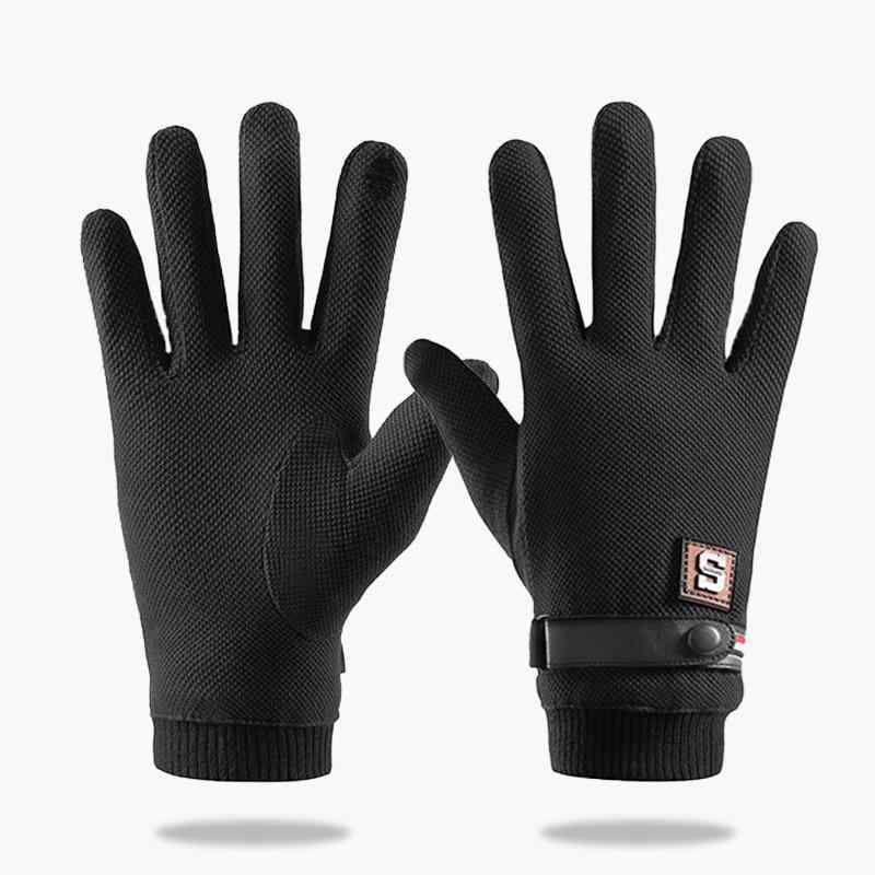 手袋 メンズ 男性用 防寒 グローブ パールタッチ 裏起毛 厚手 タッチパネル対応 アウトドア 通勤 バイク 自転車 ランニング ブラック グレー ブラウン(x2)(4)