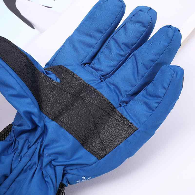 手袋 キッズ スキー グローブ 防寒手袋 裏起毛 あったか スポーツ アウトドア 分指タイプ 子供用 赤 青 黒 紺色(x2)
