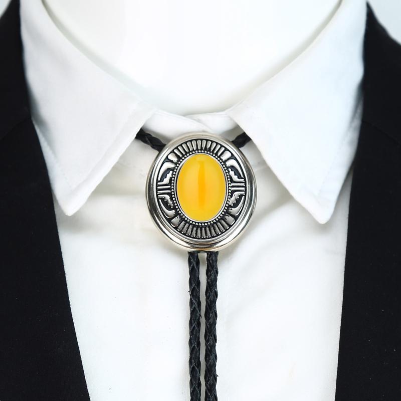 ネクタイ メンズ ウエスタン ボロタイ ケルト 亜鉛合金 レザー 領結 男性用 フォーマル アクセサリー レッド イエロー グリーン シアン ブラック ピンク ブラウン ドロップ(x5)