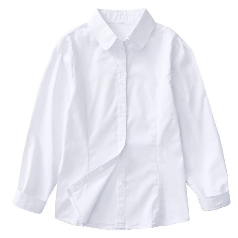 シャツ キッズ 男女兼用 子供 半袖 長袖 白 無地 スクールシャツ フォーマル 発表会 冠婚葬祭 綿 110 120 130 140 150 160 170 180