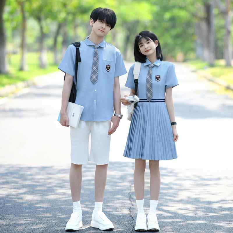 制服 レディース メンズ 半袖 シャツ スカート パンツ セットアップ 韓国 中学生 高校生 学生服 卒業式 発表会 演出服 ポリエステル ブラック系