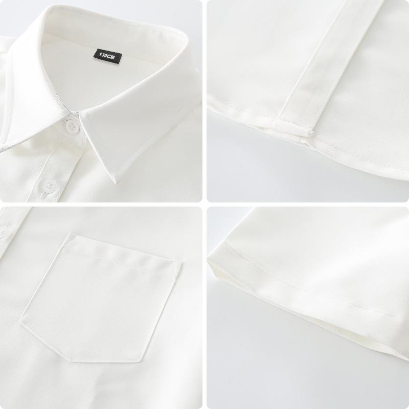 シャツ キッズ 子供服 半袖 白シャツ 男の子 女の子 小学生 スクールシャツ コットン 綿 フォーマル 発表会 演奏会 100cm～180cm