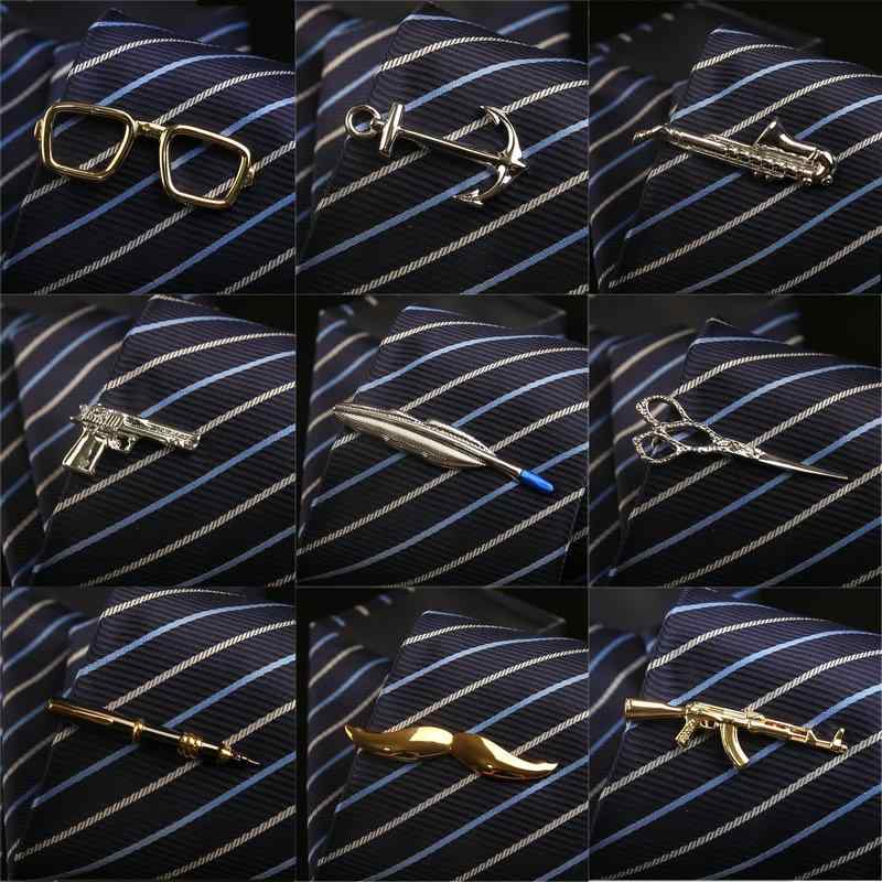 ネクタイピン メンズ ヨーロピアン 合金製 フェザーモチーフ 短め フォーマル ビジネス おしゃれ サッ..