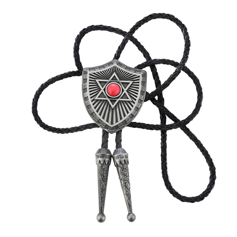 ネクタイ 男女兼用 BOLO 新潮 ウエスタン レザー 合金 レッド ブルー ブラック ホワイト ハート型(x3)