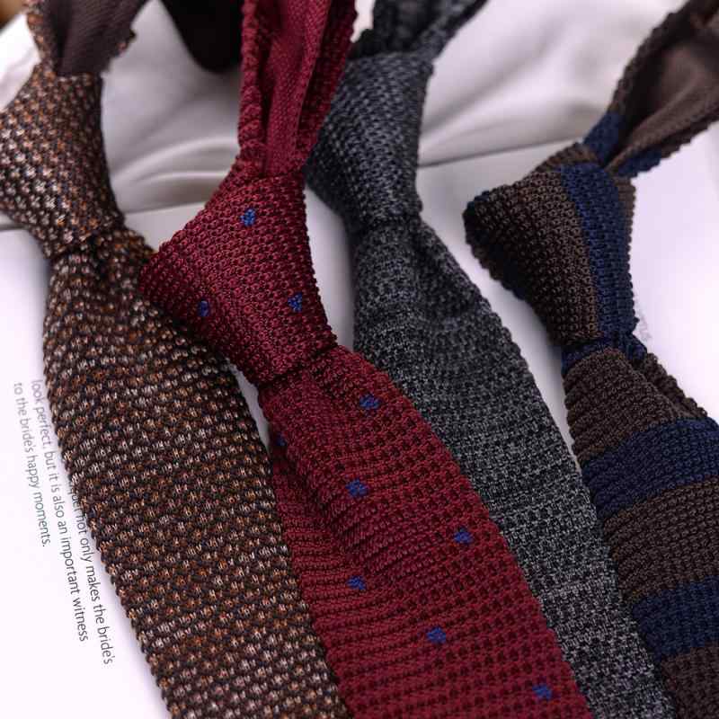 ネクタイ メンズ ニット 秋冬 ストライプ柄 ビジネス フォーマル カジュアル 紳士用 毛糸 領花 (x10)