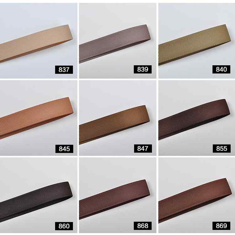 リボン レディース DIY 手芸 服飾雑貨 ポリエステル グログランリボン 13mm幅 約91m巻き ブラウン系 ヘ..