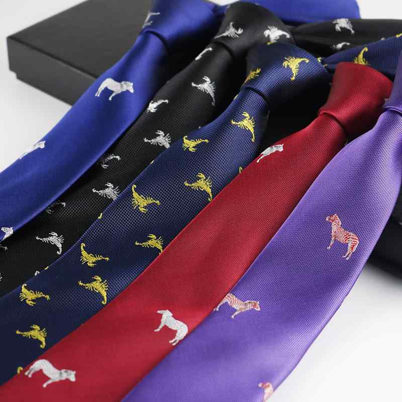 2個セットネクタイ 男性用 ナロータイ 6cm幅 ポリエステル アニマル柄 ジャカード織 新潮スタイル・カテゴリ: 領帯・スタイル: 新潮・デザイン: 動物・素材: ポリエステル・対象: メンズ・種類: 領花・カラー: 図1, 図2, 図3...