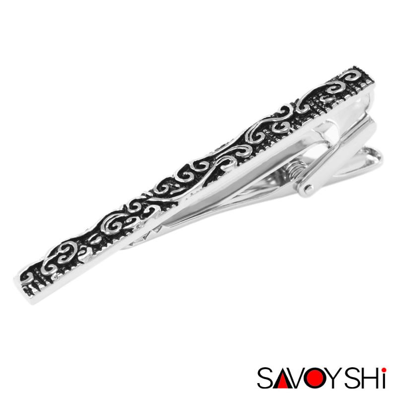 ネクタイピン メンズ レトロ 幾何学模様 ストライプ柄 金属 アンティーク風 ローマ字 刻印可能