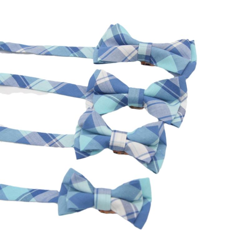 キッズ用アクセサリー 蝶ネクタイ 格子柄 コットン 領結 スコットランド風 レッド系 ブルー系 子供用 新潮