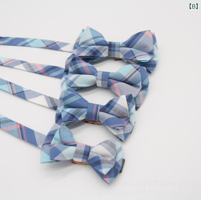 キッズ用アクセサリー 蝶ネクタイ 格子柄 コットン 領結 スコットランド風 レッド系 ブルー系 子供用 新潮