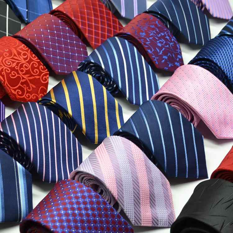 ネクタイ 男性用 スリム 提花 ビジネス 紳士 レギュラー幅 ワンタッチ アローヘッド 幾何学模様 レッド イエロー グリーン ブルー(x2)