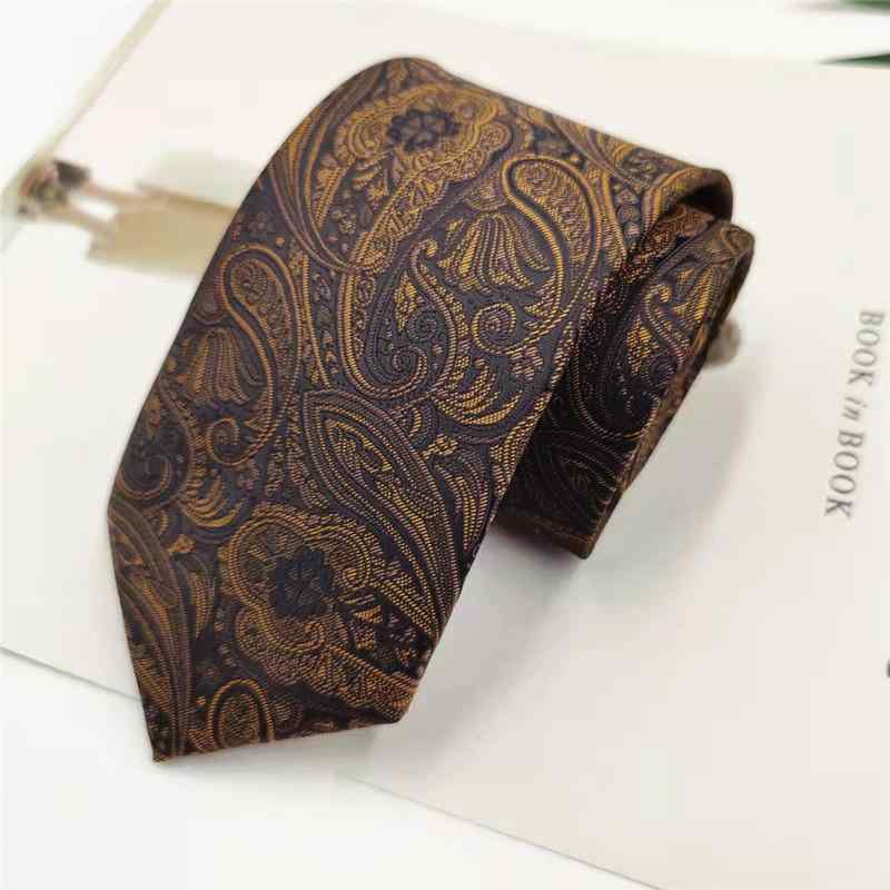 2個セットネクタイ 男性用 腰果柄 ペイズリー柄 ワインレッド ブラウン レトロ 手作り風 ポリエステル・性別: メンズ・素材: 涤丝・カラー: 腰果花 酒红色, 腰果花 咖色・スタイル: 男式・種類: 领花・対象年齢: 成年・デザイン: 箭头