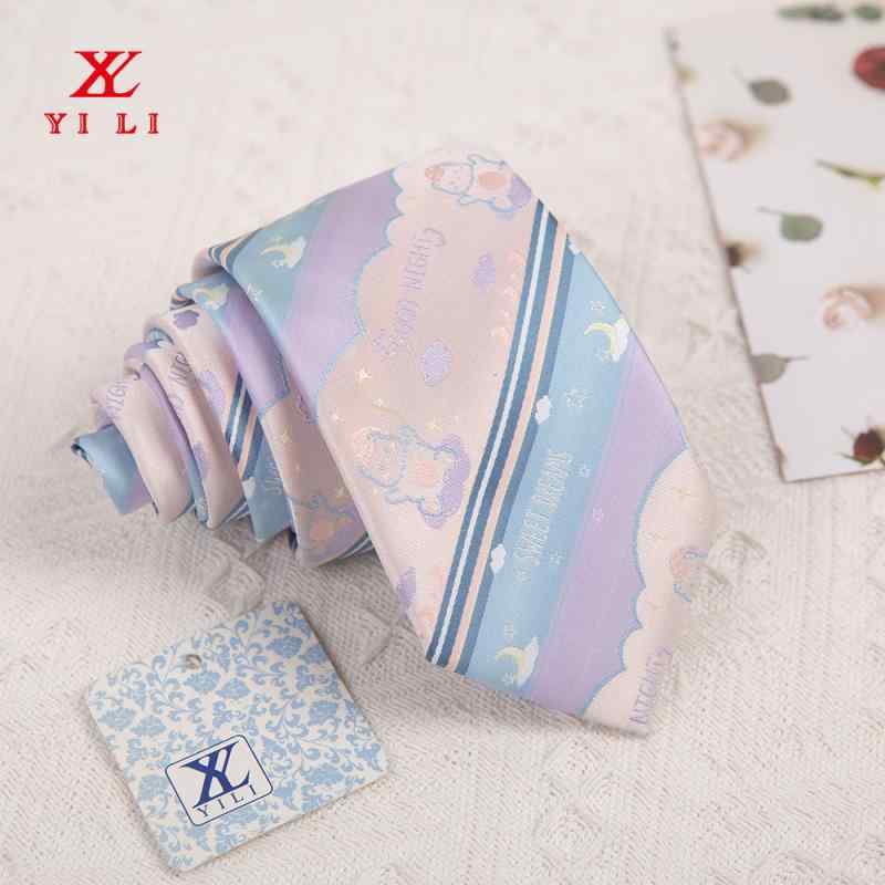 楽天LINEAR shopネクタイ 男女兼用 ポリエステル ストライプ 提花 パープル かわいい 制服 カジュアル（x50）