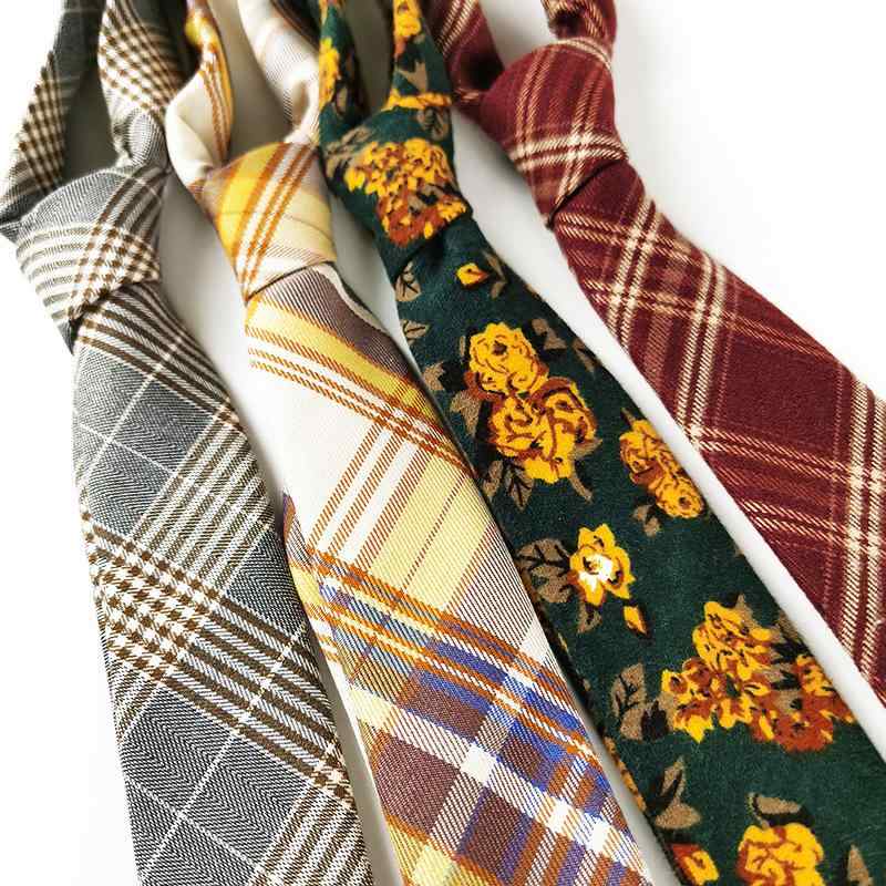 ネクタイ 男女兼用 JK 制服 コットン 花柄 ストライプ レトロ スクールスタイル 手結び 145cm 6cm(x10)