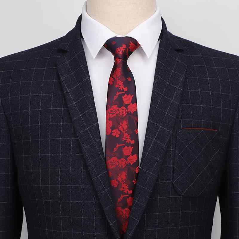 ネクタイ 男性用 ビジネス カジュアル 提花 ポリエステル 花柄 レギュラー幅 フォーマル パーティー 紳士 ギフト 緑 赤 黄色 青 紫色(x2)