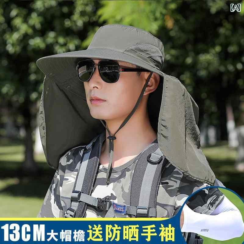 大きいサイズ サンハット メンズ 夏用 アウトドア フィッシング 紫外線 日焼け防止 マスク.カラフルカ..