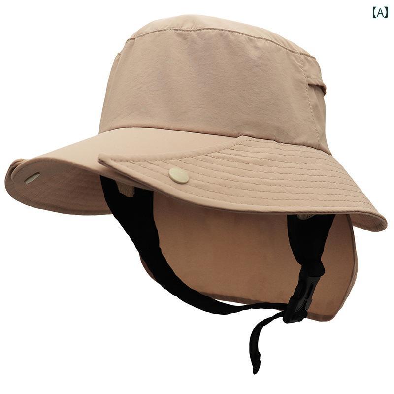 ダイビング UPF 50 男女兼用 つばの 大きい 取り外し可能 バケット 速乾 帽子 日焼け防止 ネック サー..