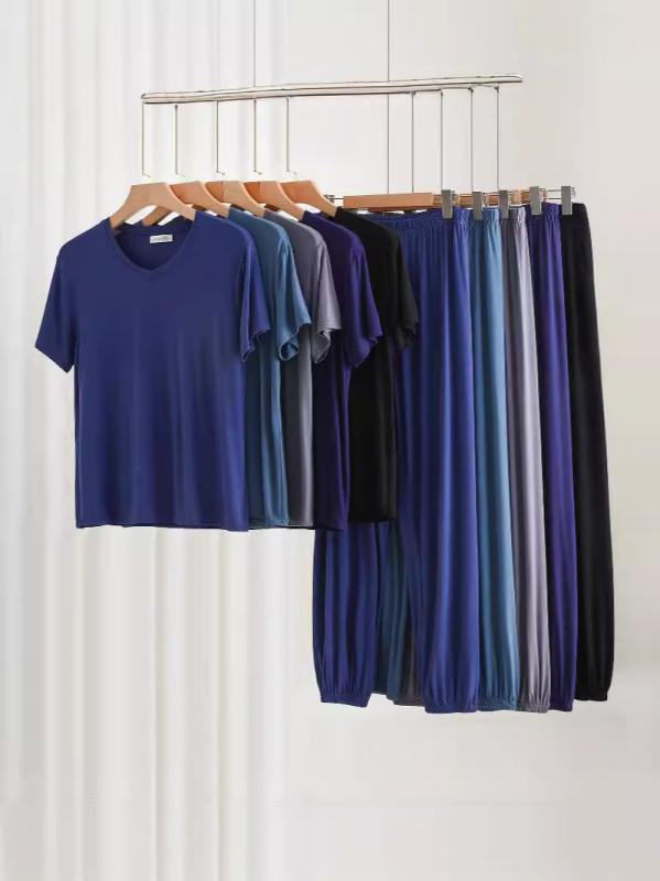 セットアップ メンズ 男性用 部屋着 半袖Tシャツ ロングパンツ 上下セット 再生繊維 接触冷感 ゆったり..