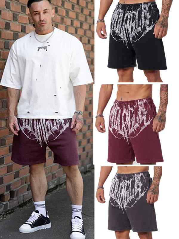 Pants - ハーフパンツ メンズ 男性用 スポーツウェア カジュアル コットン ゆったり 5分丈 黒 ブラック 春夏
