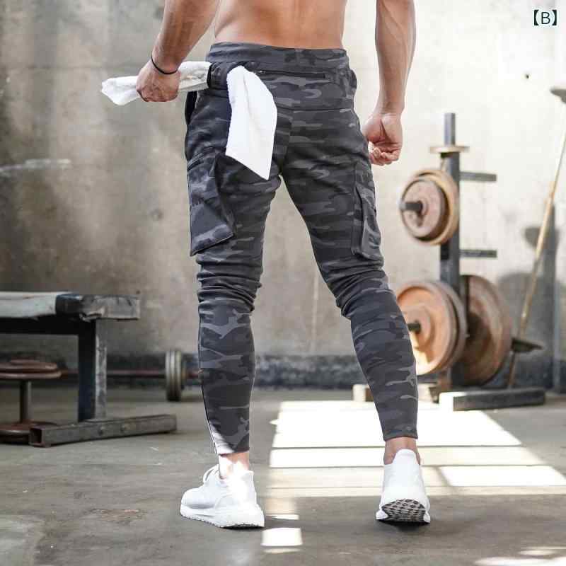 LINEAR shopのカーゴパンツ メンズ 迷彩柄 トレーニングパンツ スポーツウェア ランニングパンツ ロングパンツ 男性用 ズボン 秋冬 春夏 コットン 黒 ブラック グレー｜アングル3