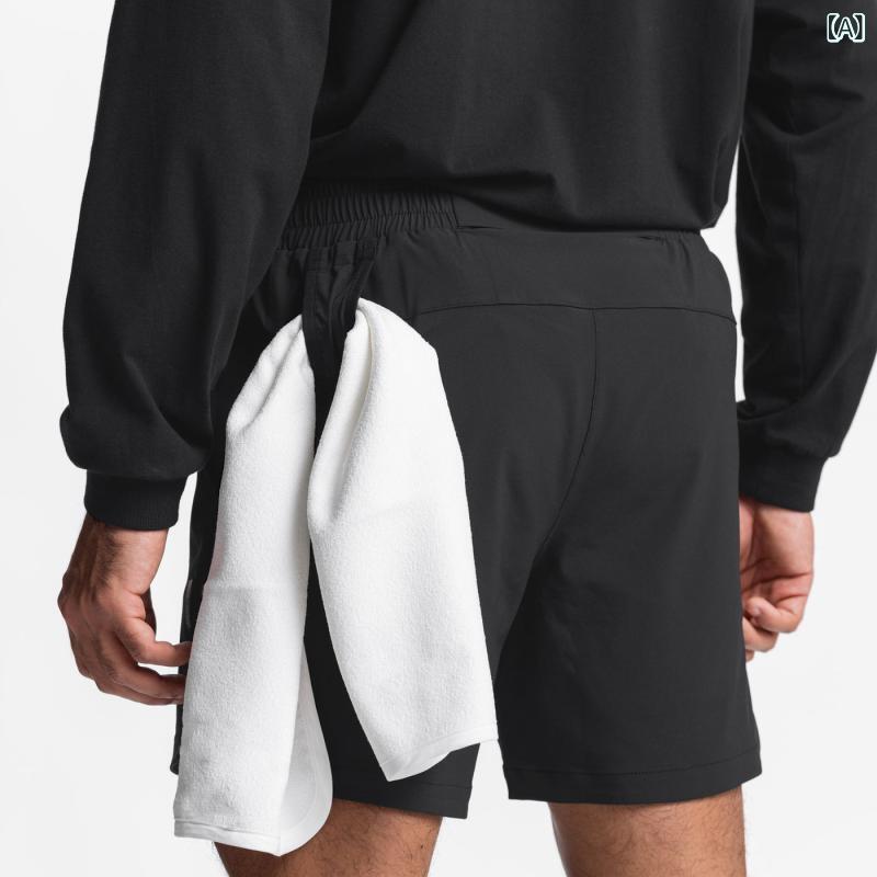 ハーフパンツ メンズ 男性用 スポーツ トレーニング ランニング 膝上丈 速乾 伸縮...