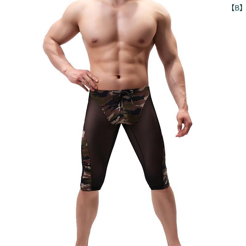 スポーツパンツ メンズ 男性用 7分丈 薄手 接触冷感 伸縮性 通気性 メッシュ 切り替え タイツ レギンス ランニング ウェア トレーニング ジム フィットネス バスケットボール 普段使い ブルー ブラック ホワイト オレンジ