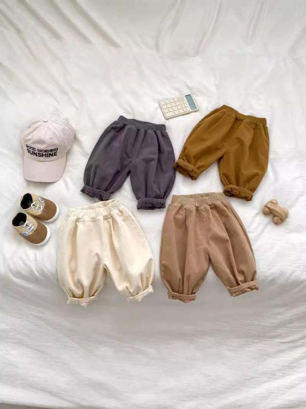 子供用パンツ 春秋 男児 ベビー服 ロングパンツ 韓国 無地 ウエストゴム コットン 73CM 80cm 90cm 100cm